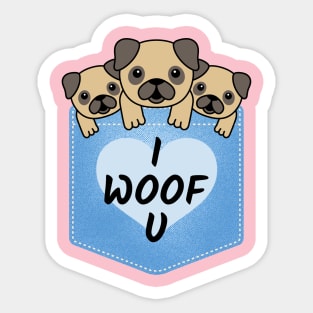 I Woof U Cute Dog Sticker